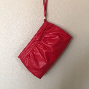 Red wristlet purse